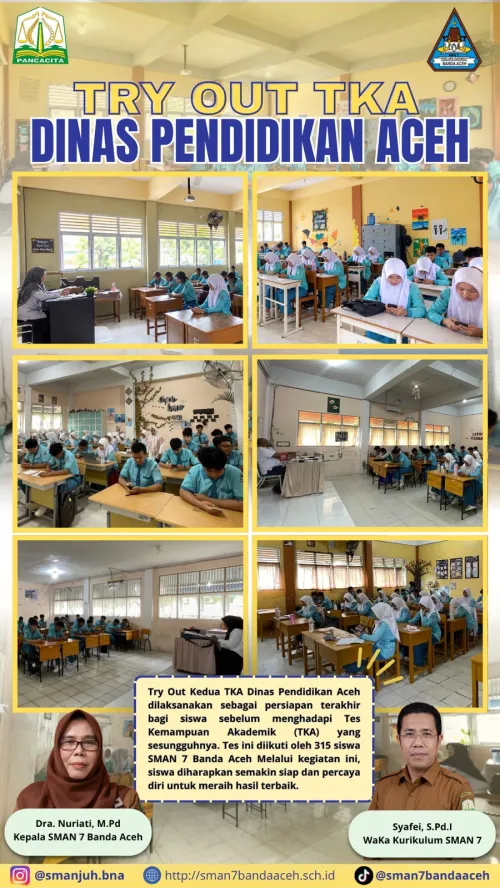 SMAN 7 Banda Aceh Laksanakan Try Out TKA Dinas Pendidikan Aceh